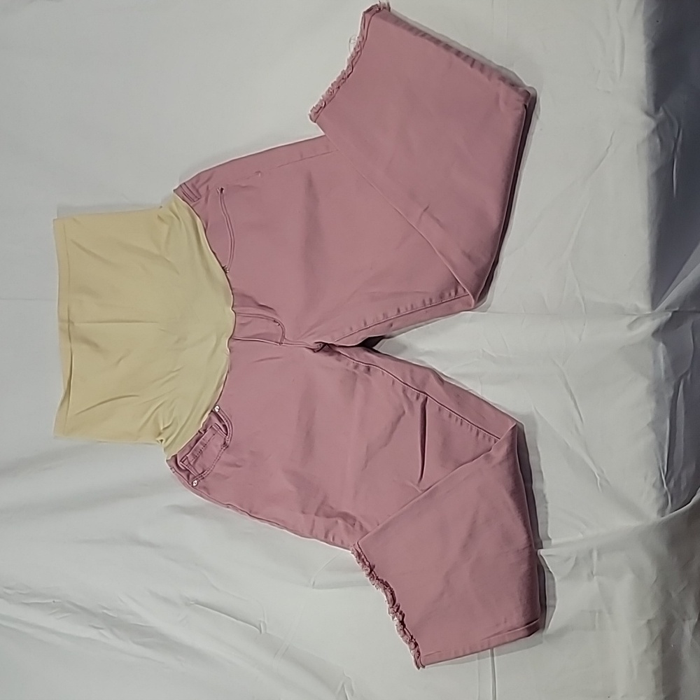 Flutter & Kick Maternity Skinny Ankle Jeans size 12 Rose Pink